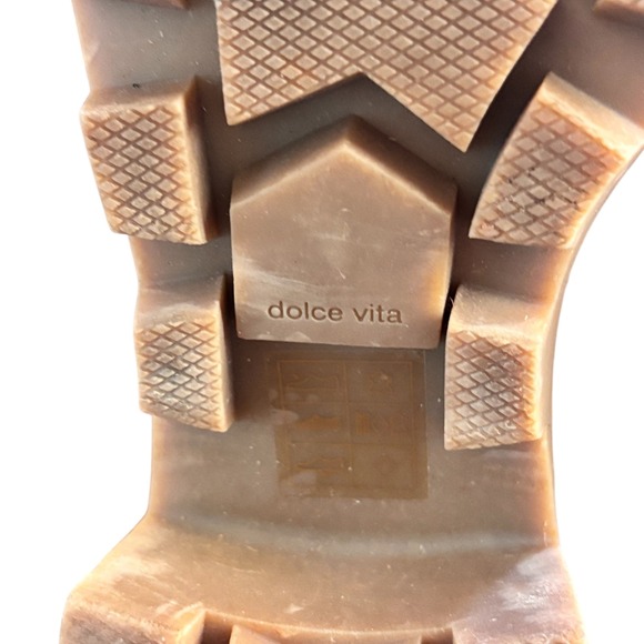 Dolce Vita Rubi Suede Croc Accent Lace Up Lug Sole Block Heel Combat Boots 7.5 - Picture 9 of 13